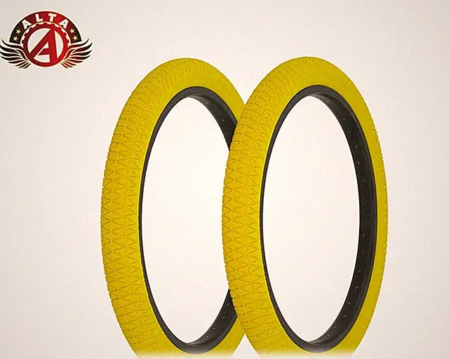 2 Alta High Performance BMX BICYCLE 20"x 1.95" X-PERFORMER FREESTYLE Yellow TIRE