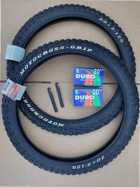 20'' x 2.125 Bicycle Tires Tubes Levers SET Motocross BMX Dirt Jump Bike Black
