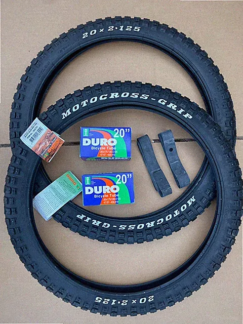 20'' x 2.125 Bicycle Tires Tubes Rim Strips Motocross BMX Dirt Jump Bike Black