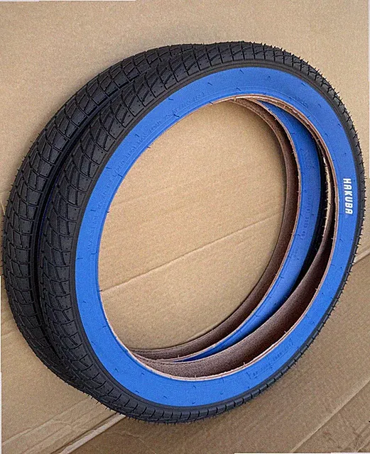 20 x 2.40 Bike Tires Black/ Blue Wall Street Jump Tires Fat Bicycle SET
