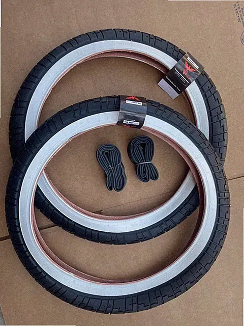 20'' x 2.40 Bike Tires Tubes BLACK/ WHITE WALL Street Jump Fat Bicycle Slick PRO