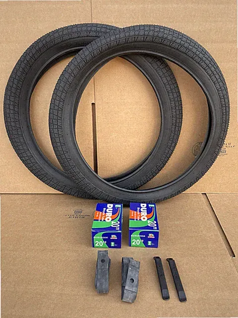 20'' x 2.40 Bike Tires + Tubes + Rim Strips BLACK Street Jump Fat Bicycle BMX