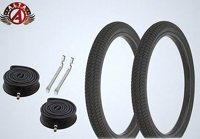 Alta BMX BICYCLE Vendetta FREESTYLE TIRES 20" x 1.95" BLACK HEAVYDUTY 6PC SET.