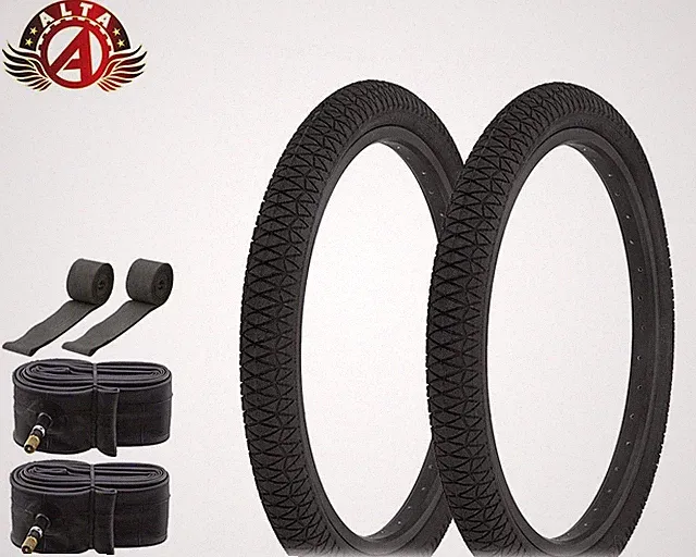 Alta Performance BMX BICYCLE 20"x 1.95" X-PERFORMER FREESTYLE BLACK TIRE 6PC SET
