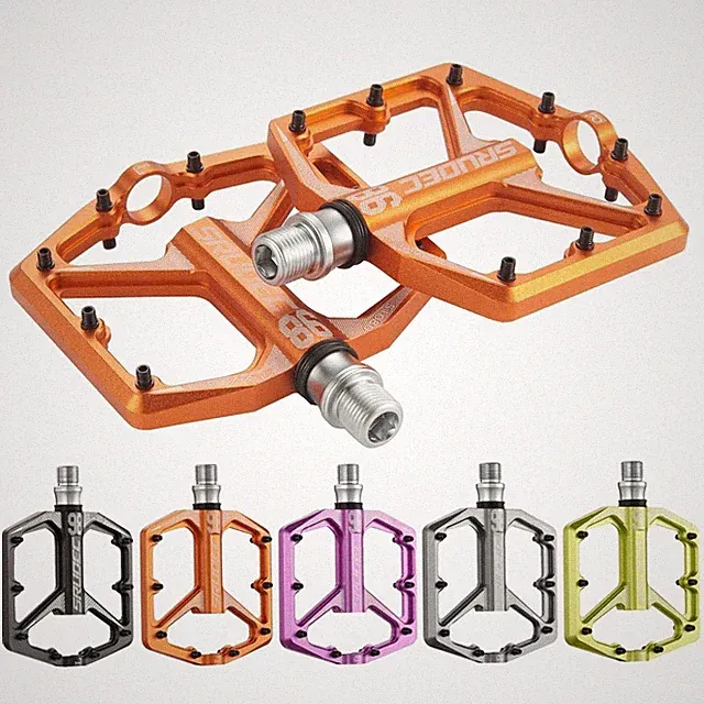 Bicycle Pedals CNC Aluminum 9/16" with Extra Wide Platform, Flat Pedals