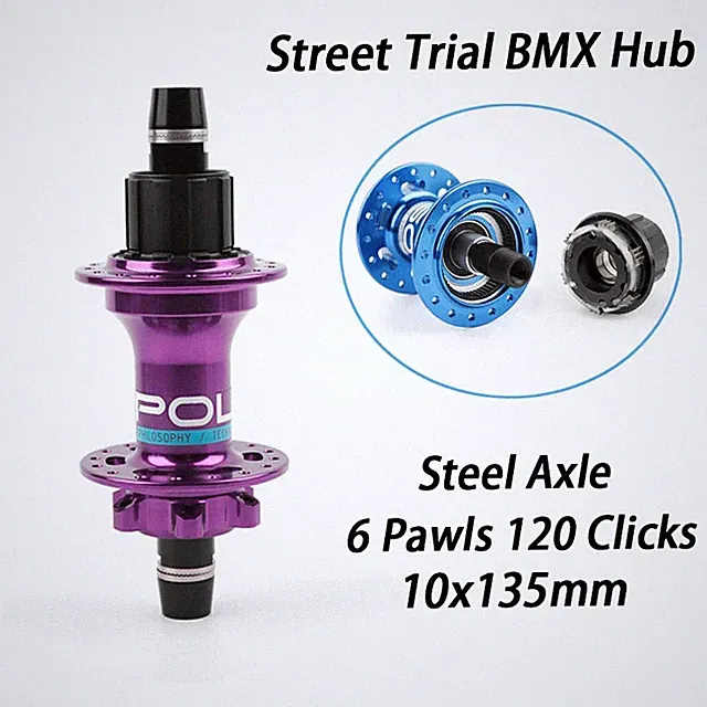 BMX Dirt Jump 4 Bearings Hub 32H 36H 120 Click 6 Pawls Street Trial Bicycle Hubs