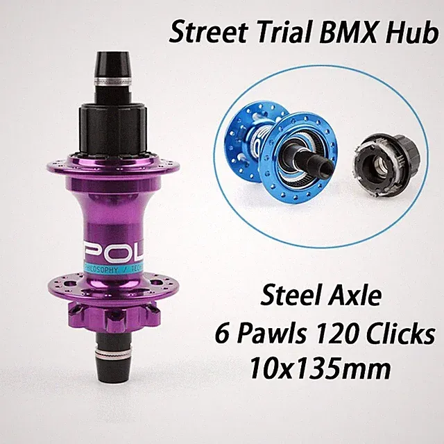 BMX Dirt Jump Hub 32H 36H 4 Bearings 120 Click 6 Pawls Street Trial Bicycle Part