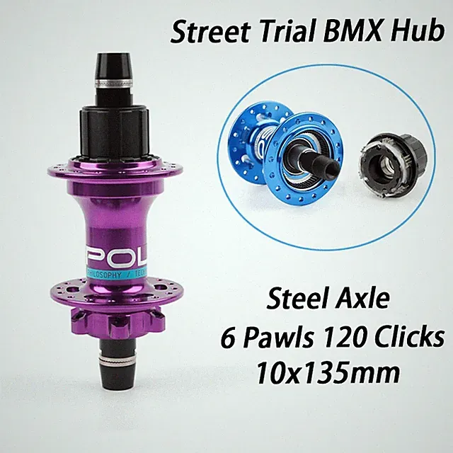 BMX Dirt Jump Hub 32H 36H 4 Bearings 120 Click 6 Pawls Trial Bicycle Rear Hubs