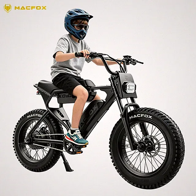 MACFOX Dual X1S 500W Electric Bike LED Headlight Top Speed 20 mph E-Bike Black