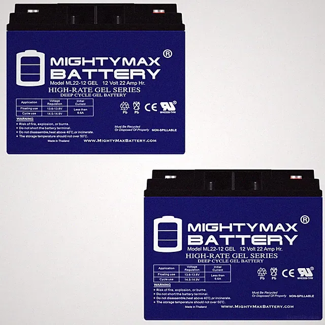 Mighty Max 12V, 22Ah, GEL, Replaces Schumacher SCUPSJ 1812 Jump Starter - 2 Pack