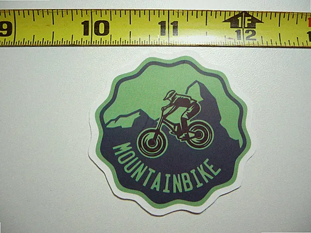 MTB MOUNTAIN BIKE JUMP IN FRONT MOUNTAIN SMALL STICKER DECAL RIDE RIDER