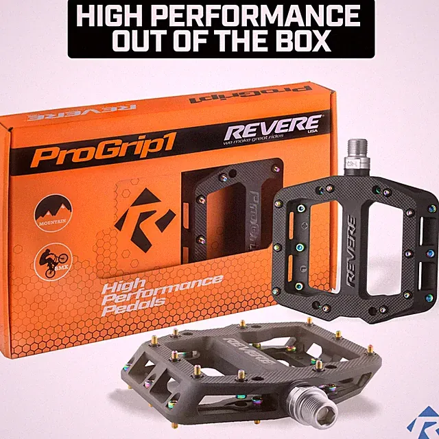 Revere ProGrip 1 Mountain Bike / BMX Platform Pedals – Oil Slick Pins