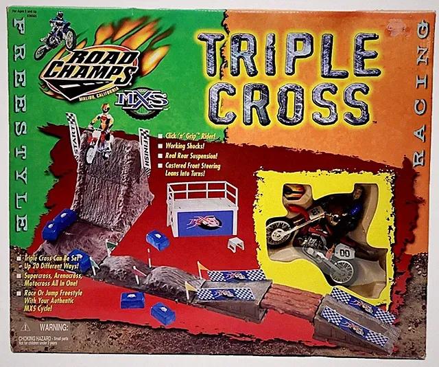 Road Champs MXS Triple Cross, Race or Jump Freestyle MXS Cycle, Vtg 2000, Age 8+