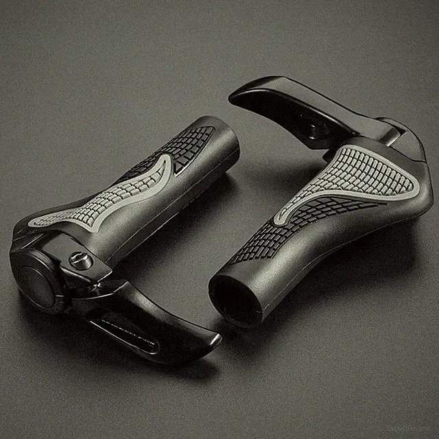 ROCKBROS Bicycle Grips: Rubber Ergo Grips with Handlebar End, Ergonomic Grips